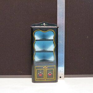 Handpainted Dollhouse Bookshelf Miniature. Approximately 9 inches tall.